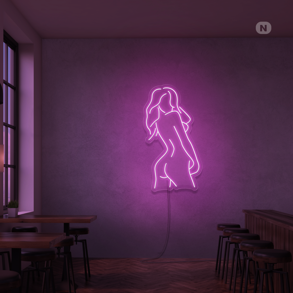 Neon Verlichting Exotisch meisje